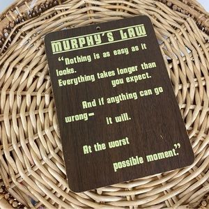 VINTAGE | Murphy's Law Wall Plaque